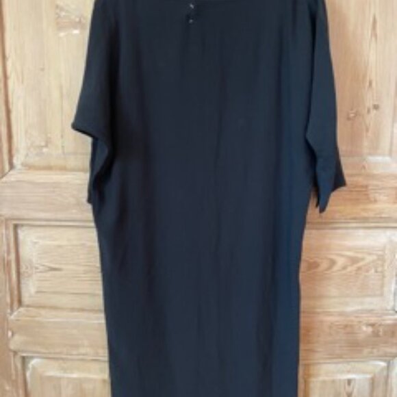 Maison Martin Margiela Silk Crepe Dolman Sleeve/Boat Neck Dress w/ Satin Stripe - Picture 9 of 12